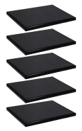 #S34 Bundle Sale, 5 PCs Outdoor/Indoor Resin Table Tops in Black Finish, 30